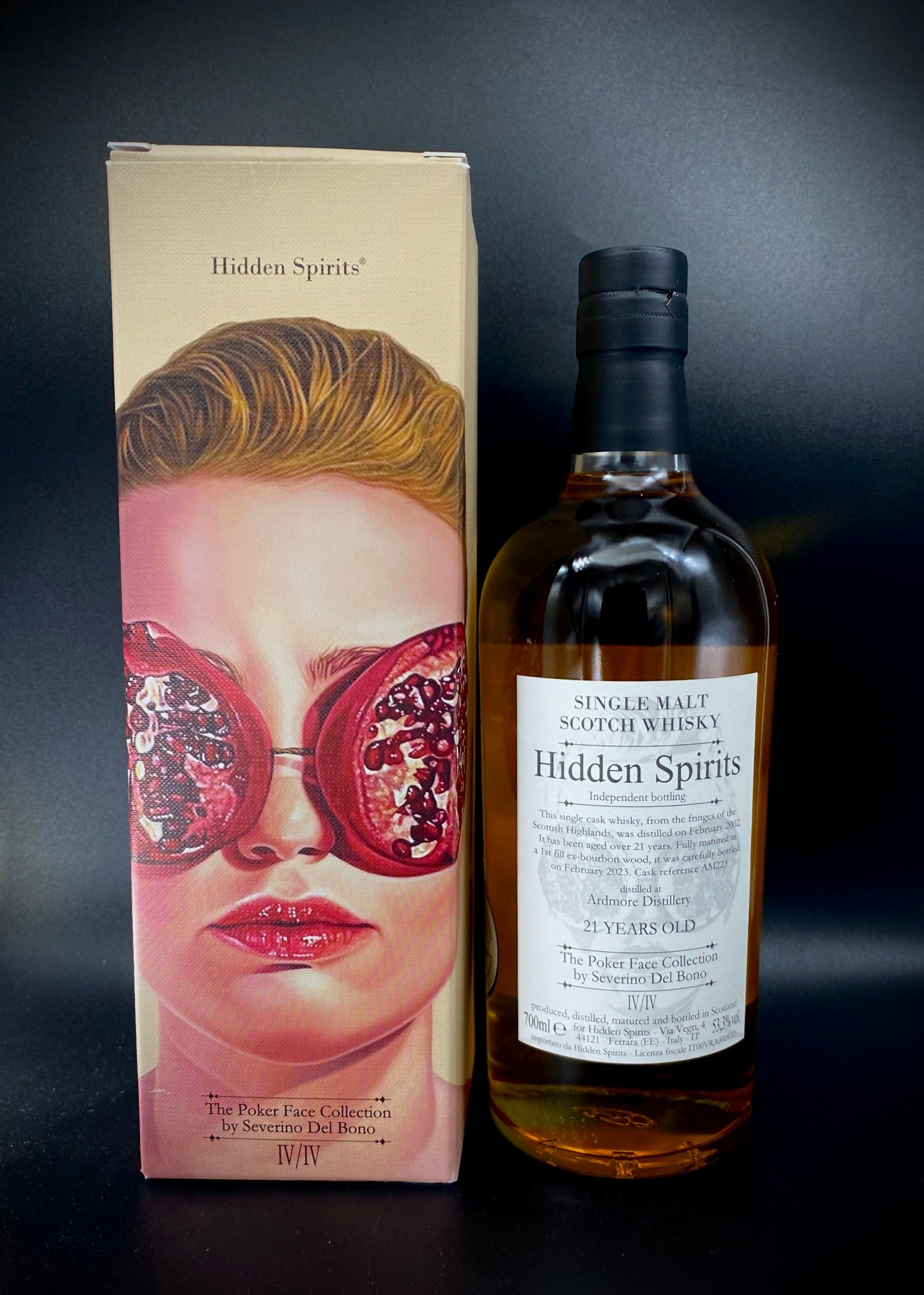 Horny Pony Ardmore 21y/o Cask#Am223 'Poker Face Series' Hidden Spirits 53.3%ABV 30ml