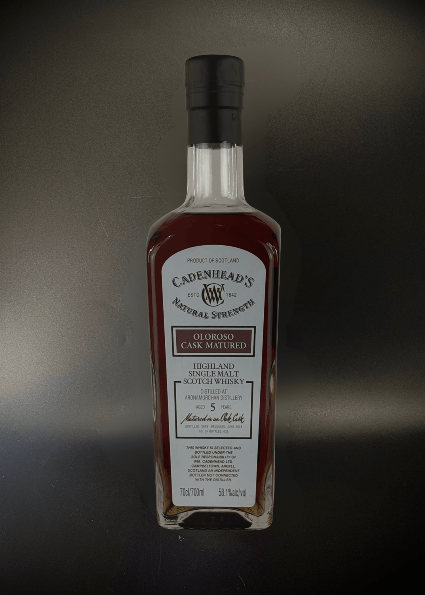 Horny Pony Ardnamurchan 5yo 2019 Oloroso Cask Cadenhead's Natural Strength 58.1%ABV 30ml