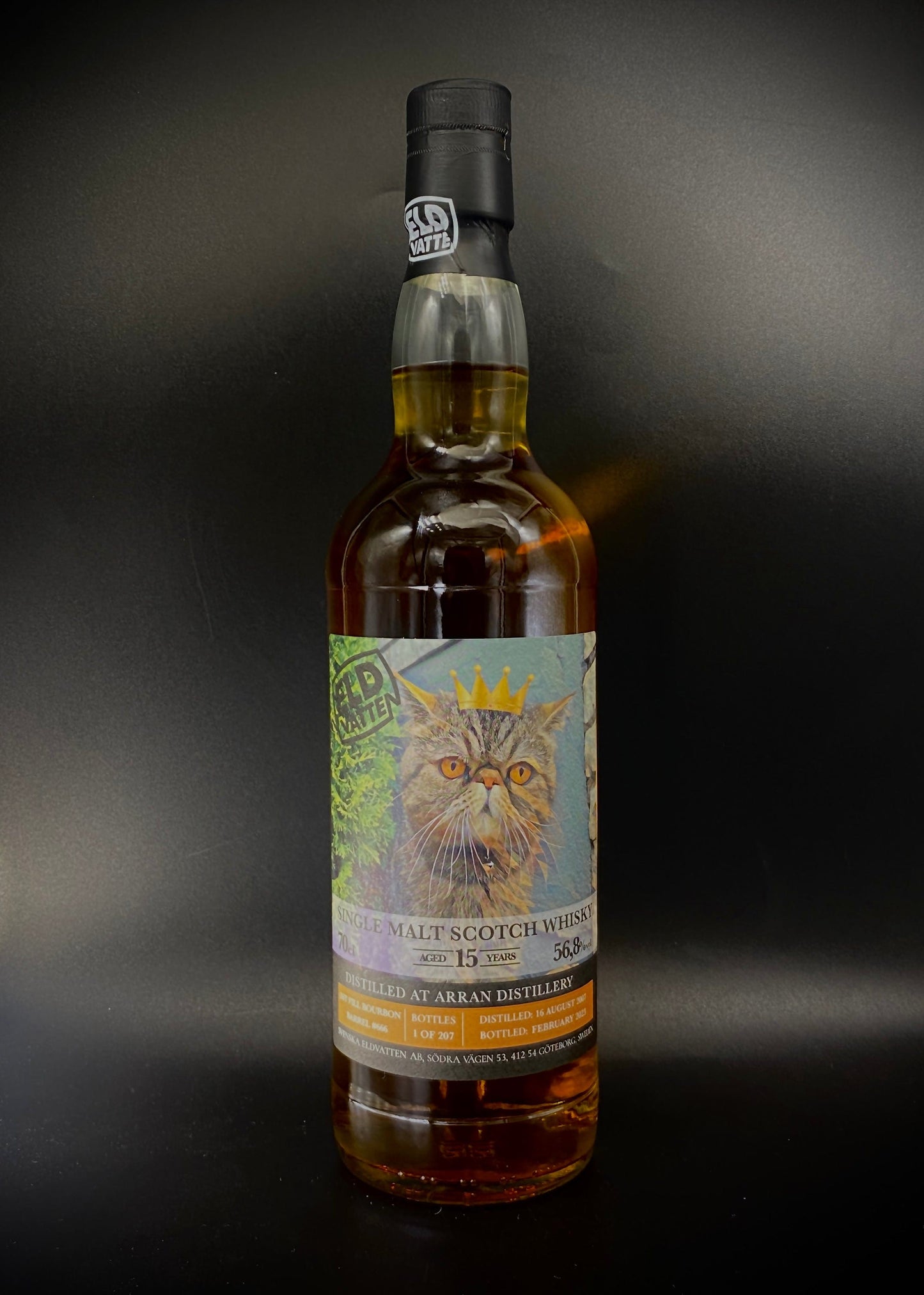 Horny Pony Arran 15y/o Ist Fill Bourbon Cask#666 Cat Label Svenska Eldvatten 56.8%ABV 30ml