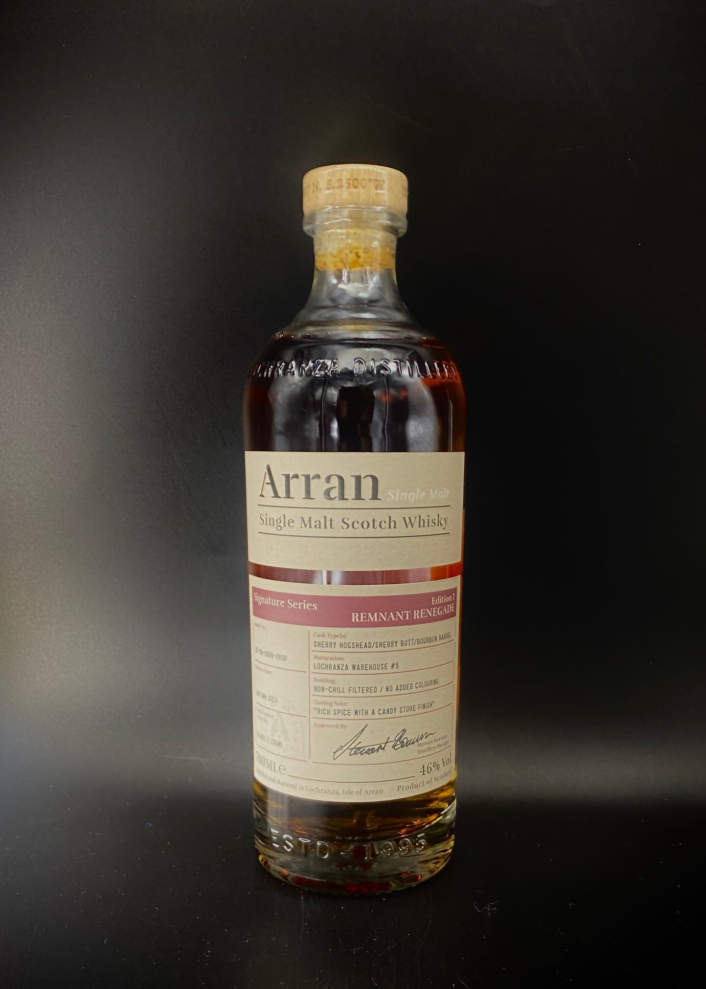Horny Pony Arran Remnant Renegade ‘Signature Series’ Edition 1 46%ABV 30ml