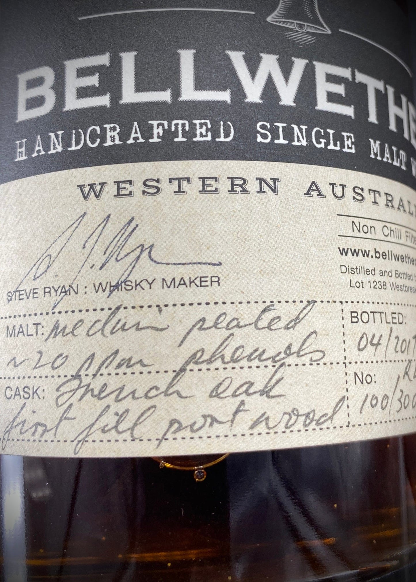 Horny Pony Bellwether Medium Peated Malt First Fill French Oak Ex-Port Cask Release 4 46%ABV 30ml