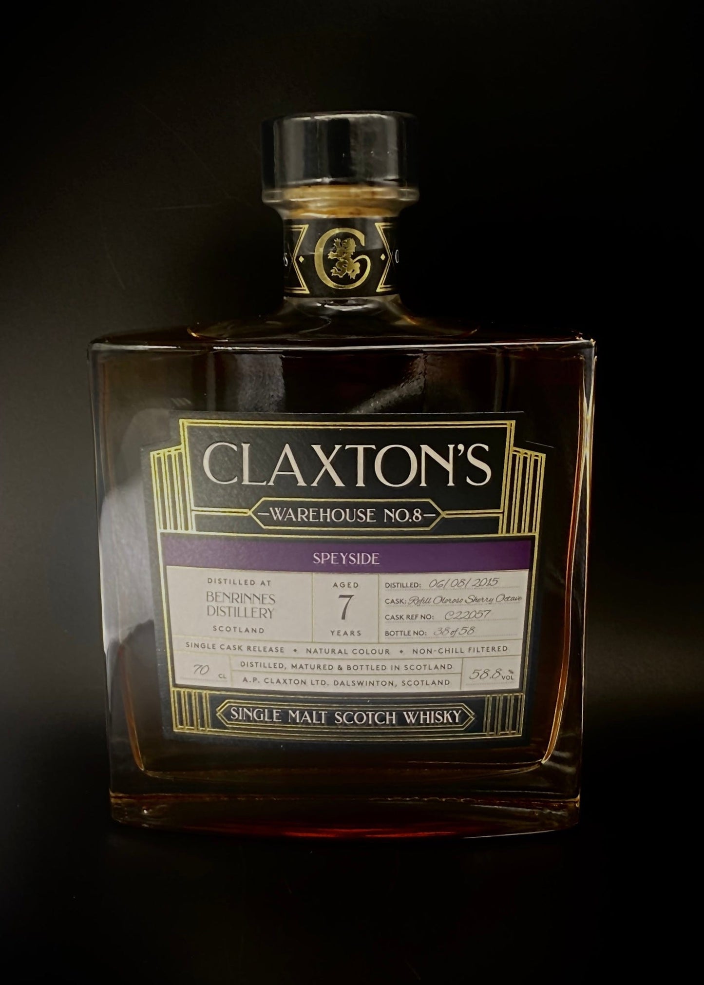 Horny Pony Benrinnes 7y/o 2015 Claxton's Warehouse No.8 58.8%abv 30ml