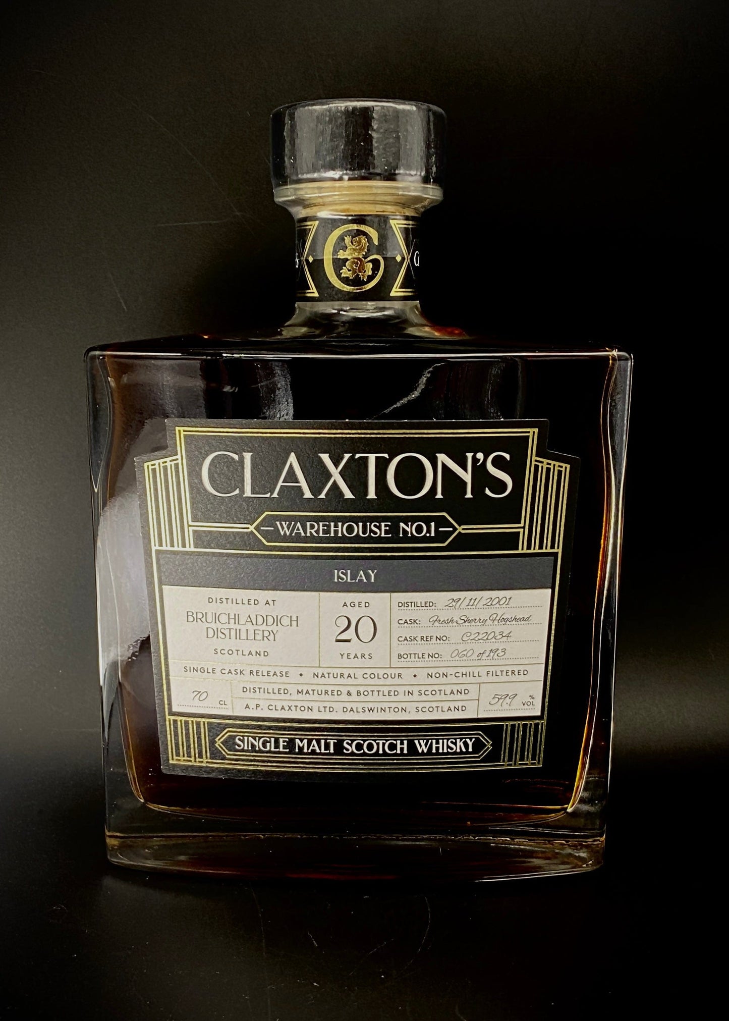 Horny Pony Bruichladdich 20y/o 2001 Claxton's Warehouse No.1 59.9%ABV 30ml