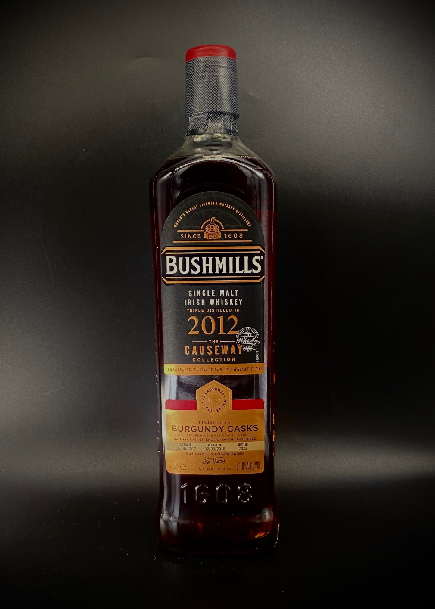 Horny Pony Bushmills 2012 The Causeway Collection Burgundy Casks Irish Single Malt Whiskey
