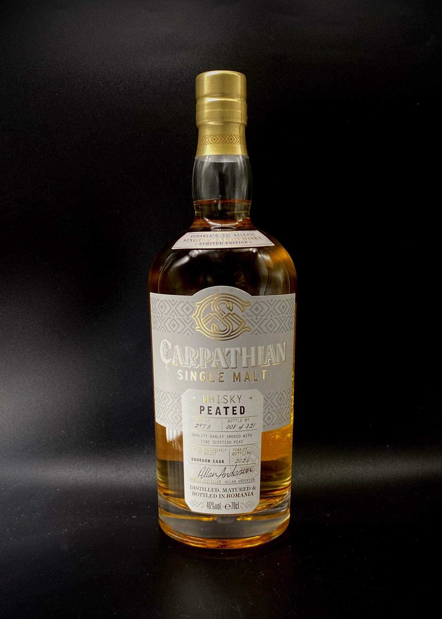 Horny Pony Carpathian Peated Romanian Single Malt Whisky 46%ABV 30ml