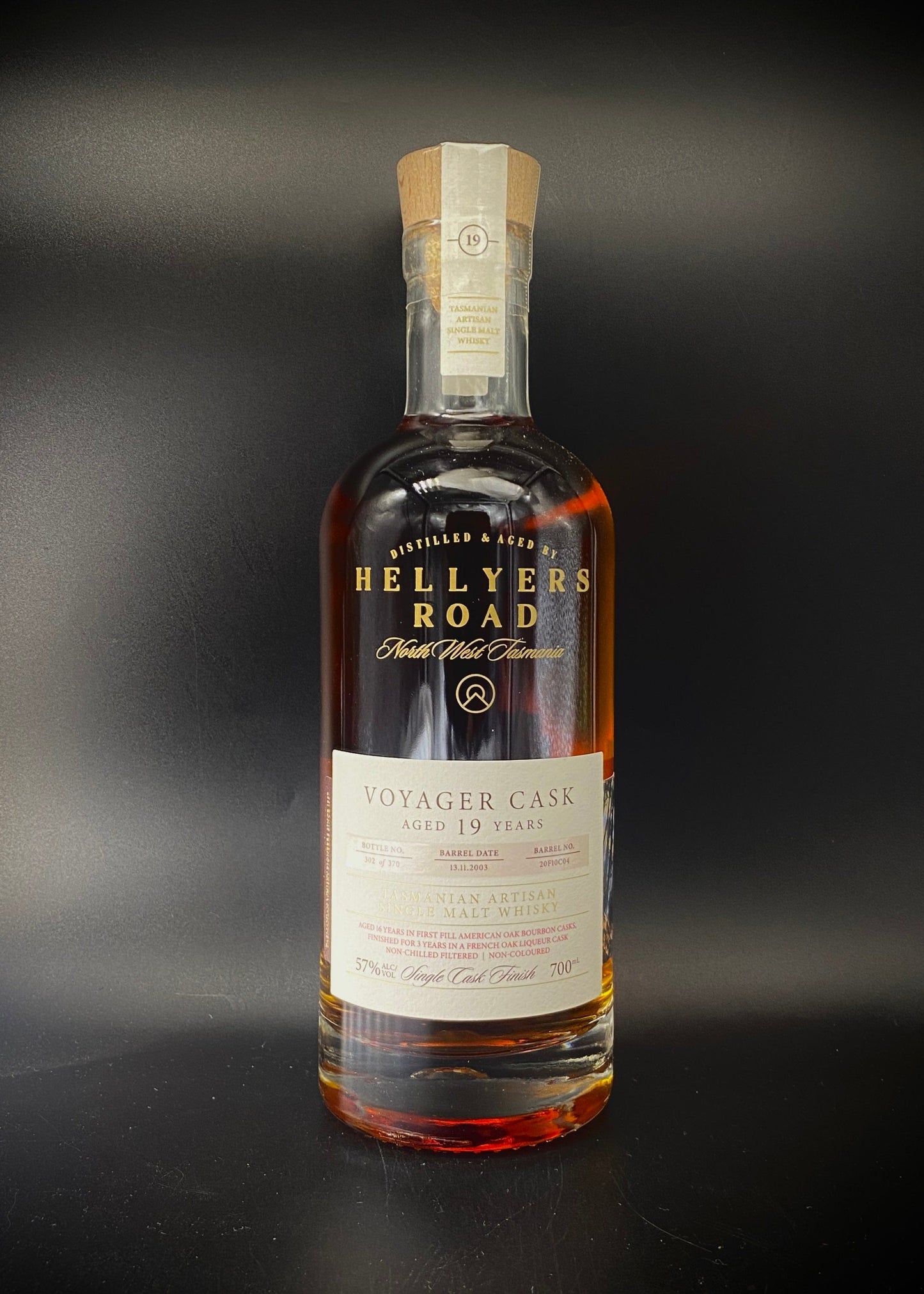 Horny Pony Hellyers Road 19y/o 'Voyager Cask' American Oak & French Oak Matured 57%ABV 30ml