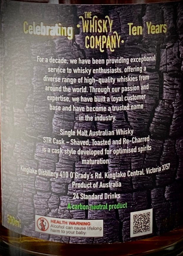 Horny Pony Kinglake STR Cask TWC 10TH Anniversary Limited Edition 60.2%abv 30ml