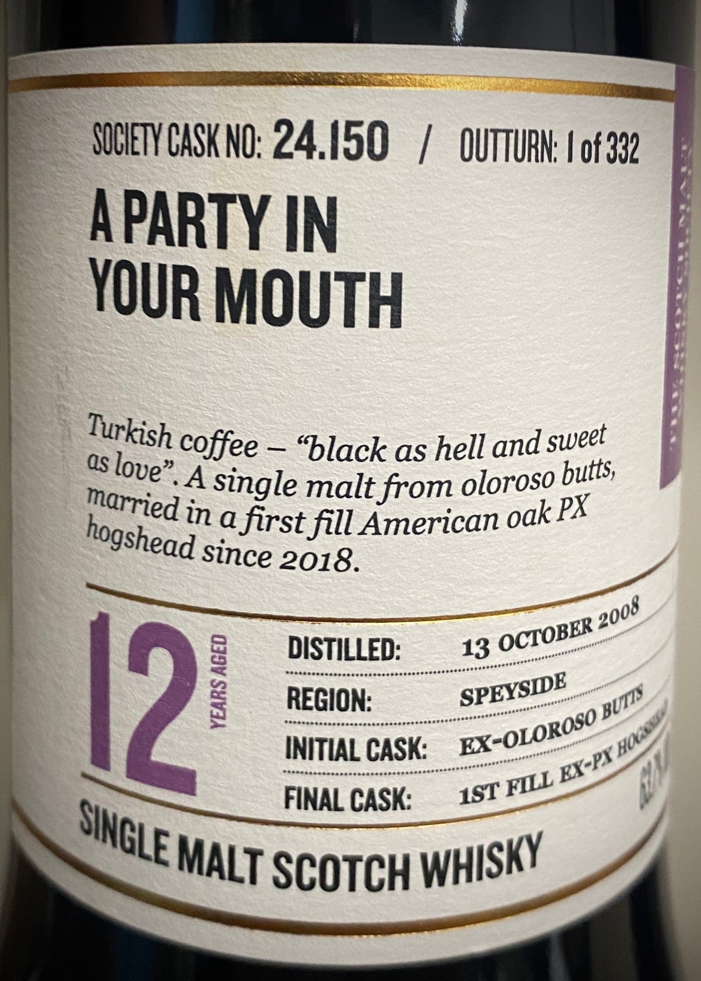Horny Pony Macallan 12y/o SMWS 24.150 'Party in Your Mouth' 63.7%ABV 30ml