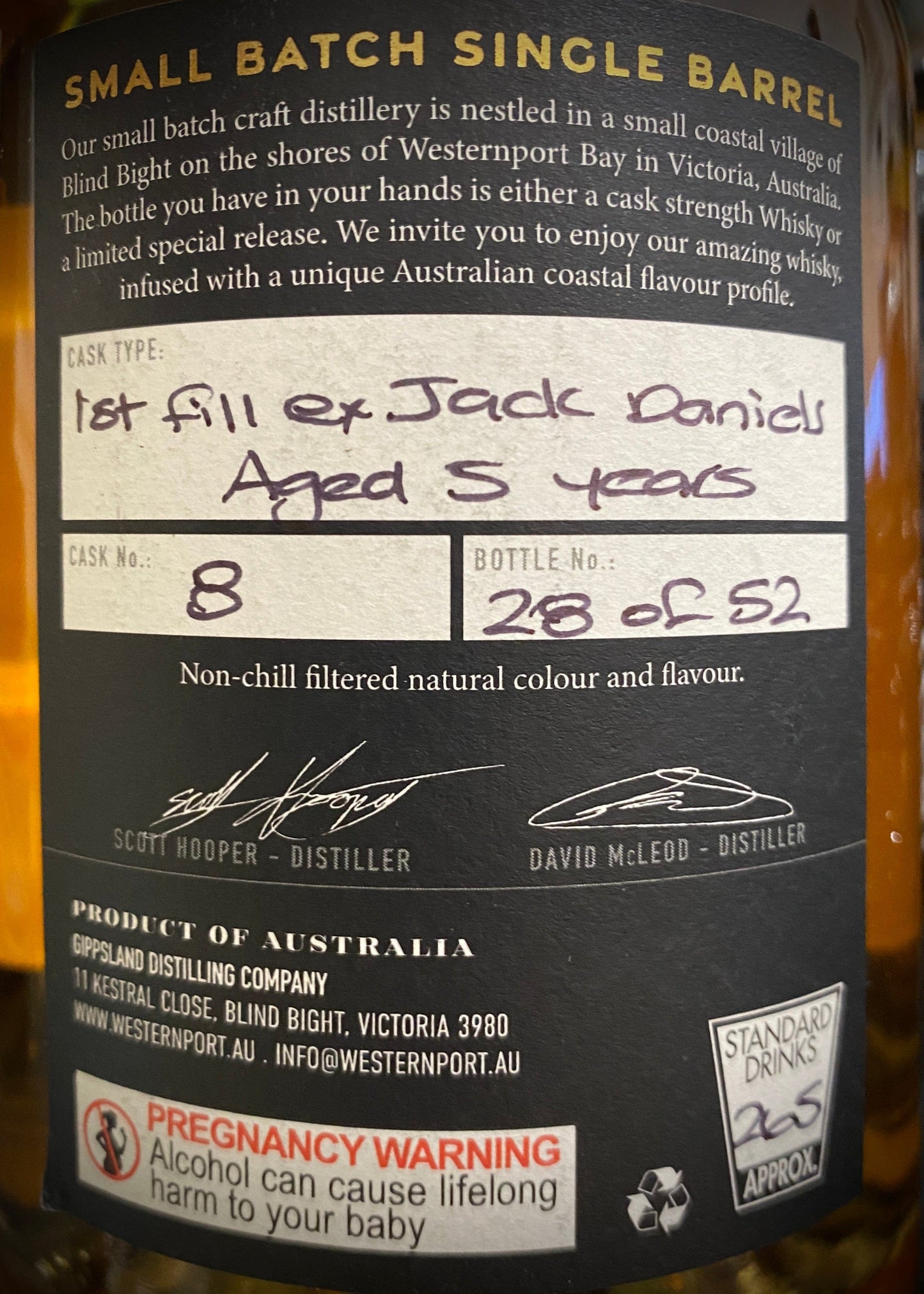 Horny Pony Westernport Limited Release Bourbon Cask 48%ABV 30ml