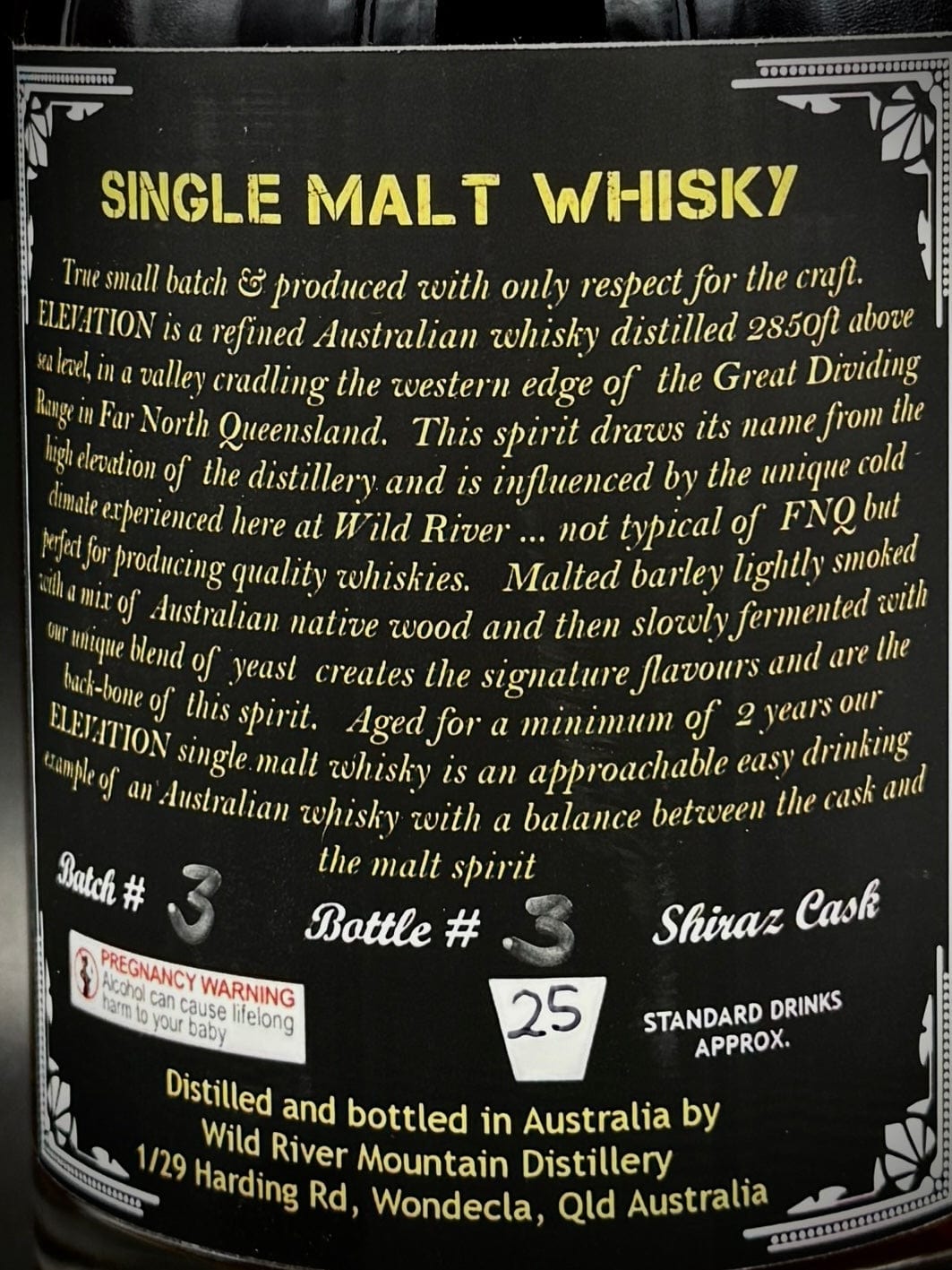 Horny Pony Wild River Elevation Batch 3 Native Wood Smoked Single Malt Whisky 44.5%ABV 30ml