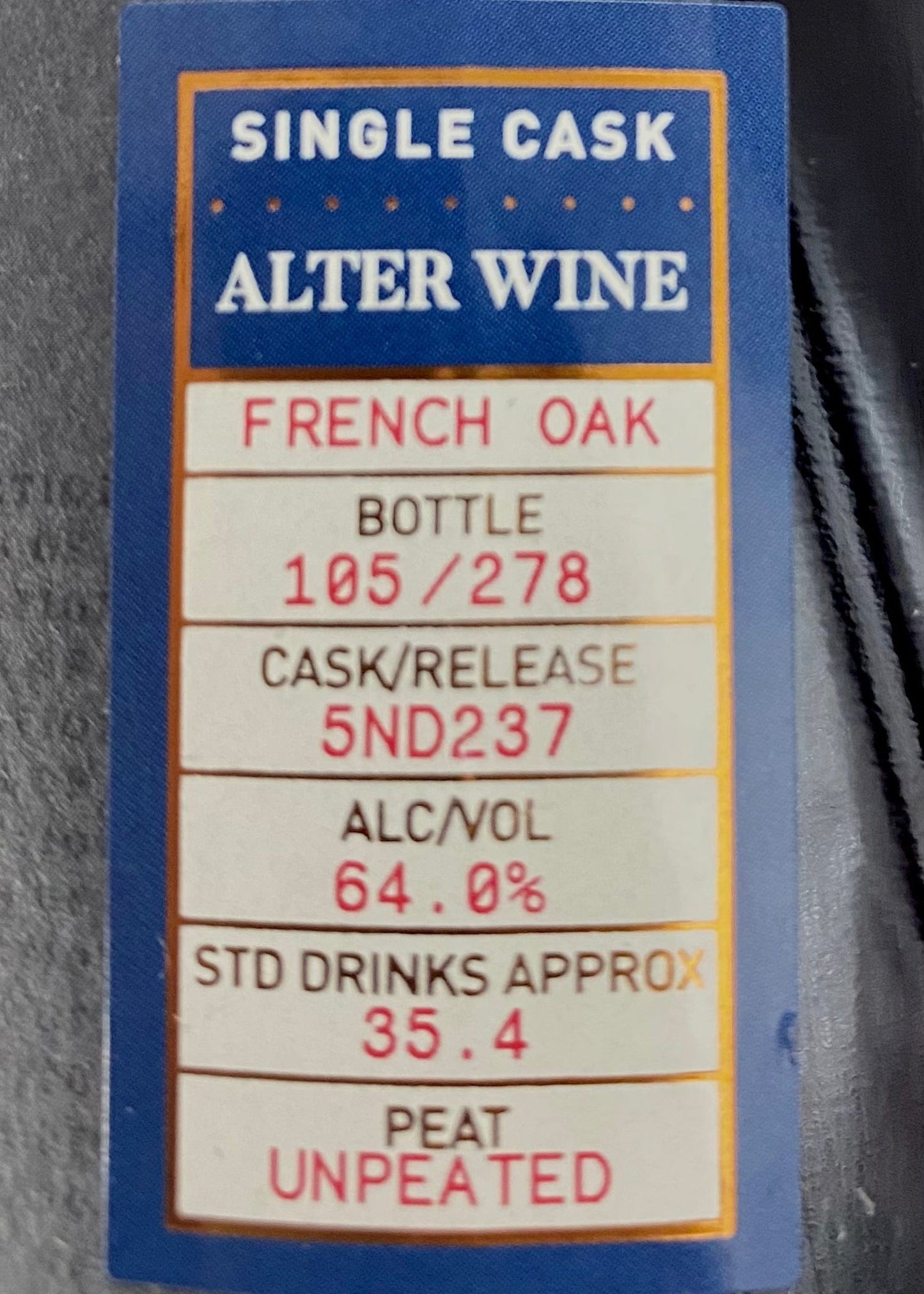 Horny Pony 5Nines - Altar Wine Cask - #5ND237 - 64%ABV 30ml