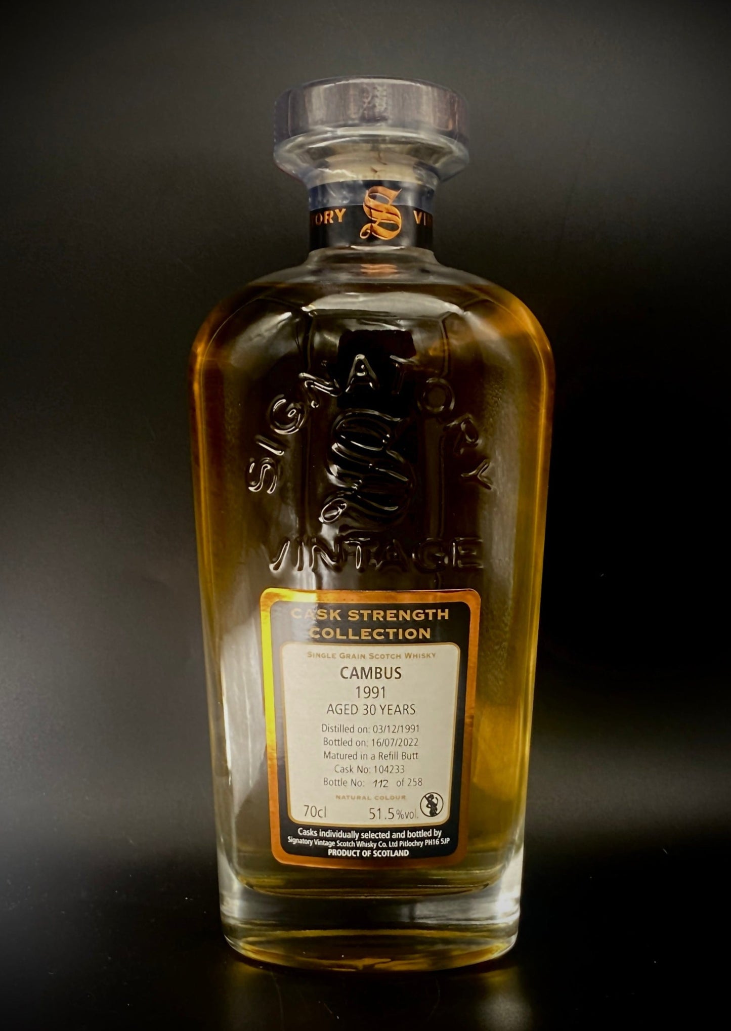 Horny Pony Cambus 30y/o 1991 Refill Butt#104233 Single Grain Scotch Whisky 51.5%ABV 30ml