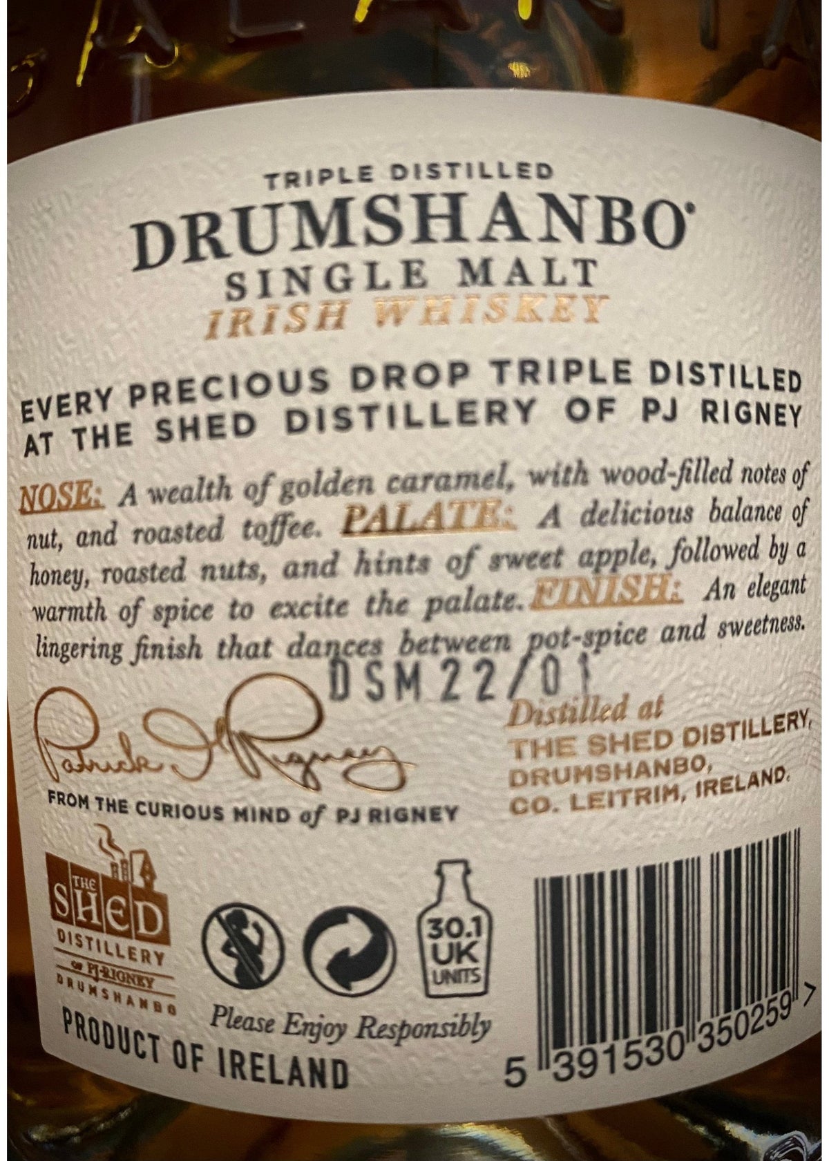 Horny Pony Drumshanbo Single Malt Irish Whiskey Galanta 2021 46%ABV - 30ml