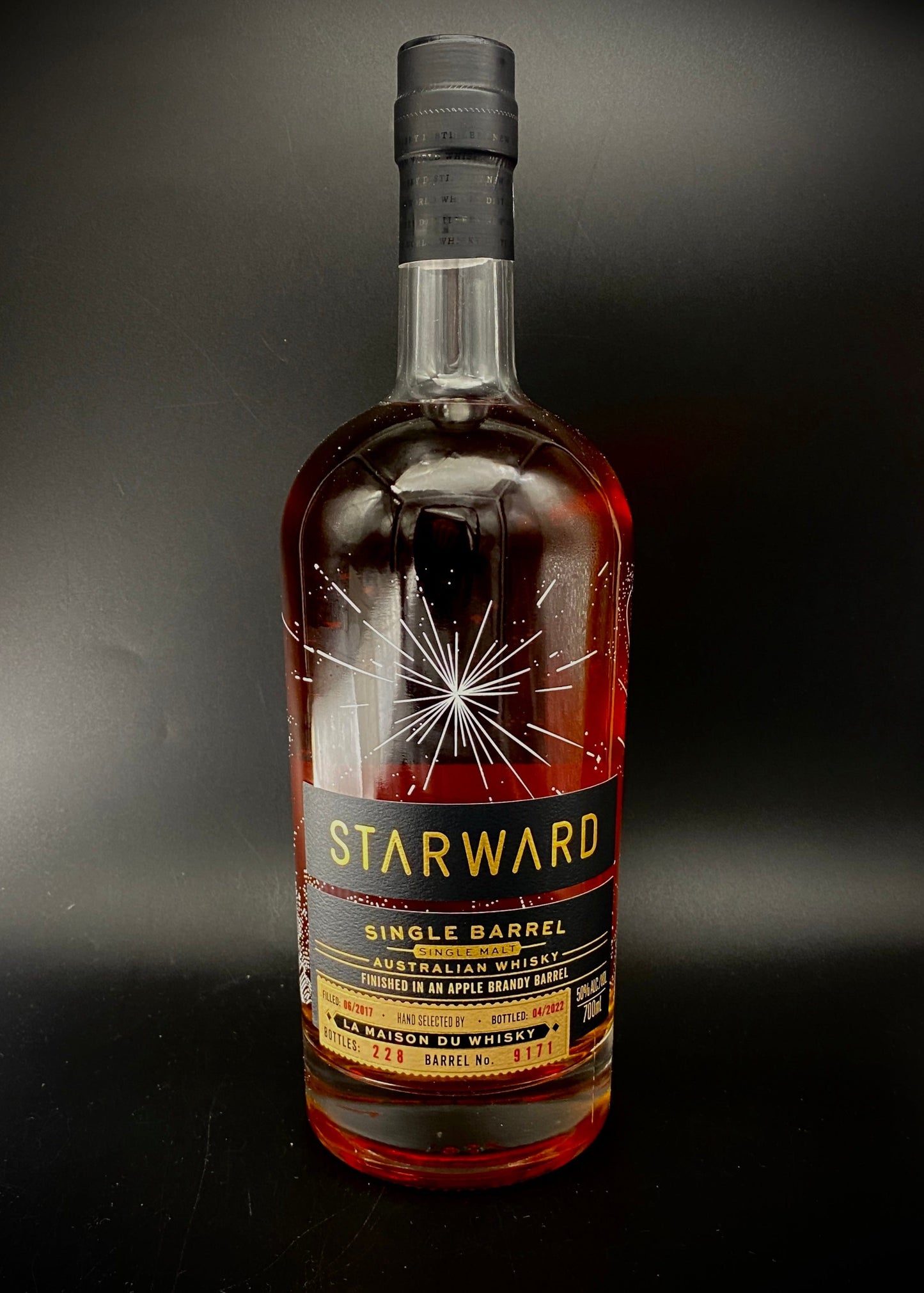 Horny Pony Starward 2017 Ex-Apple Brandy LMDW Antipodes Single Cask#9171 50%abv 30ml