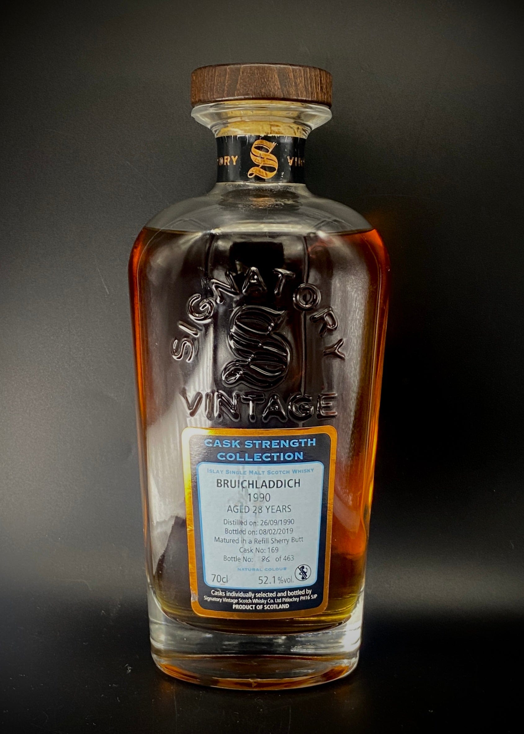 Horny Pony  Bruichladdich 28y/o 1990 Refill Sherry Butt#169 Signatory Vintage 52.1%ABV 15ml / 30ml