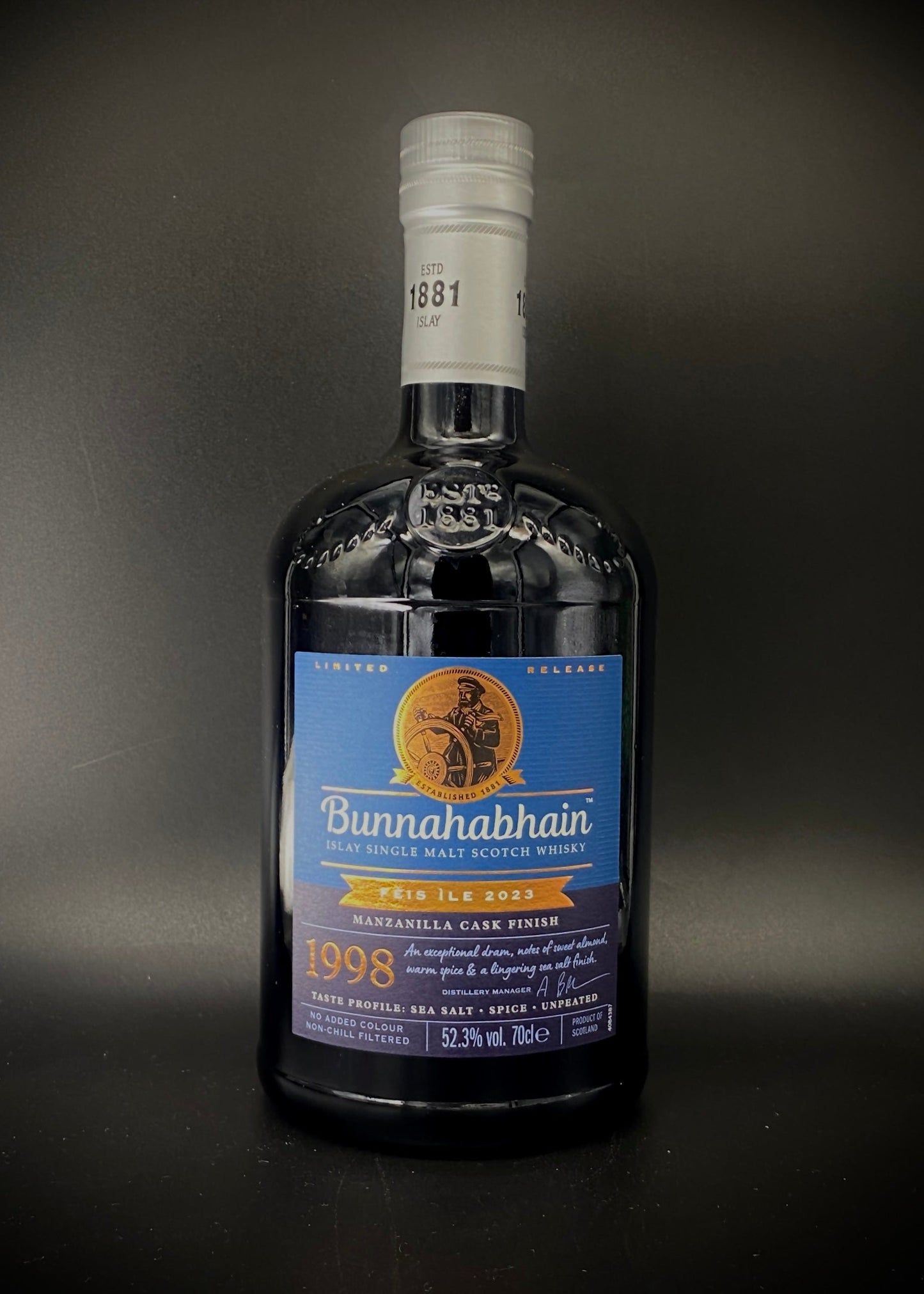 Horny Pony  Bunnahabhain 1998 Fèis Ìle 2023 Manzanilla Cask Finish 52.3%ABV 15ml / 30ml