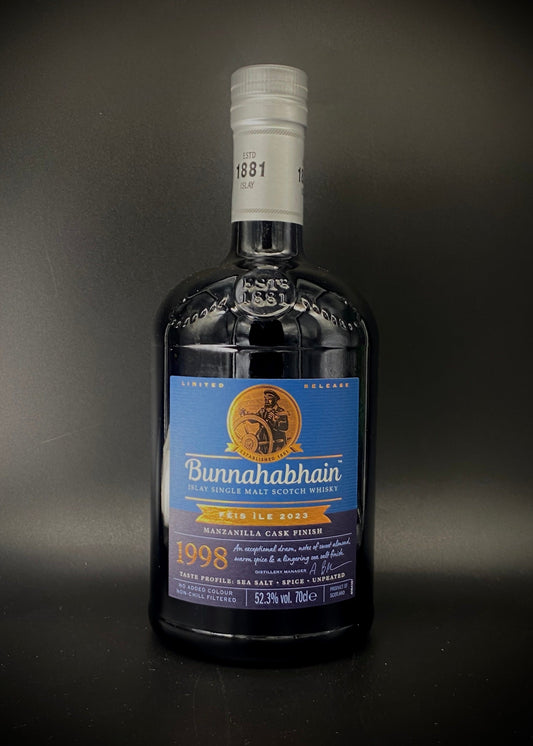 Horny Pony  Bunnahabhain 1998 Fèis Ìle 2023 Manzanilla Cask Finish 52.3%ABV 15ml / 30ml
