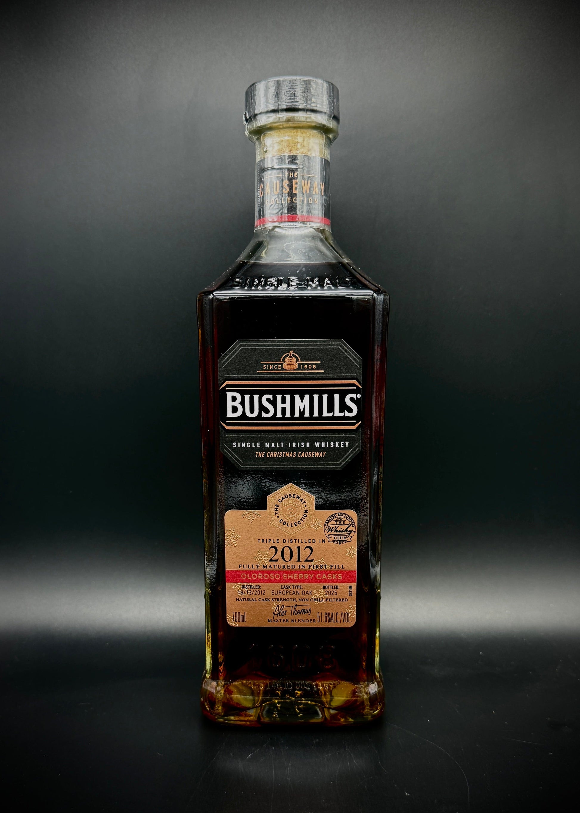 Horny Pony  Bushmills 12y/o 2012 'The Christmas Causeway' First-Fill Oloroso Full Maturation 51.6%abv 30ml