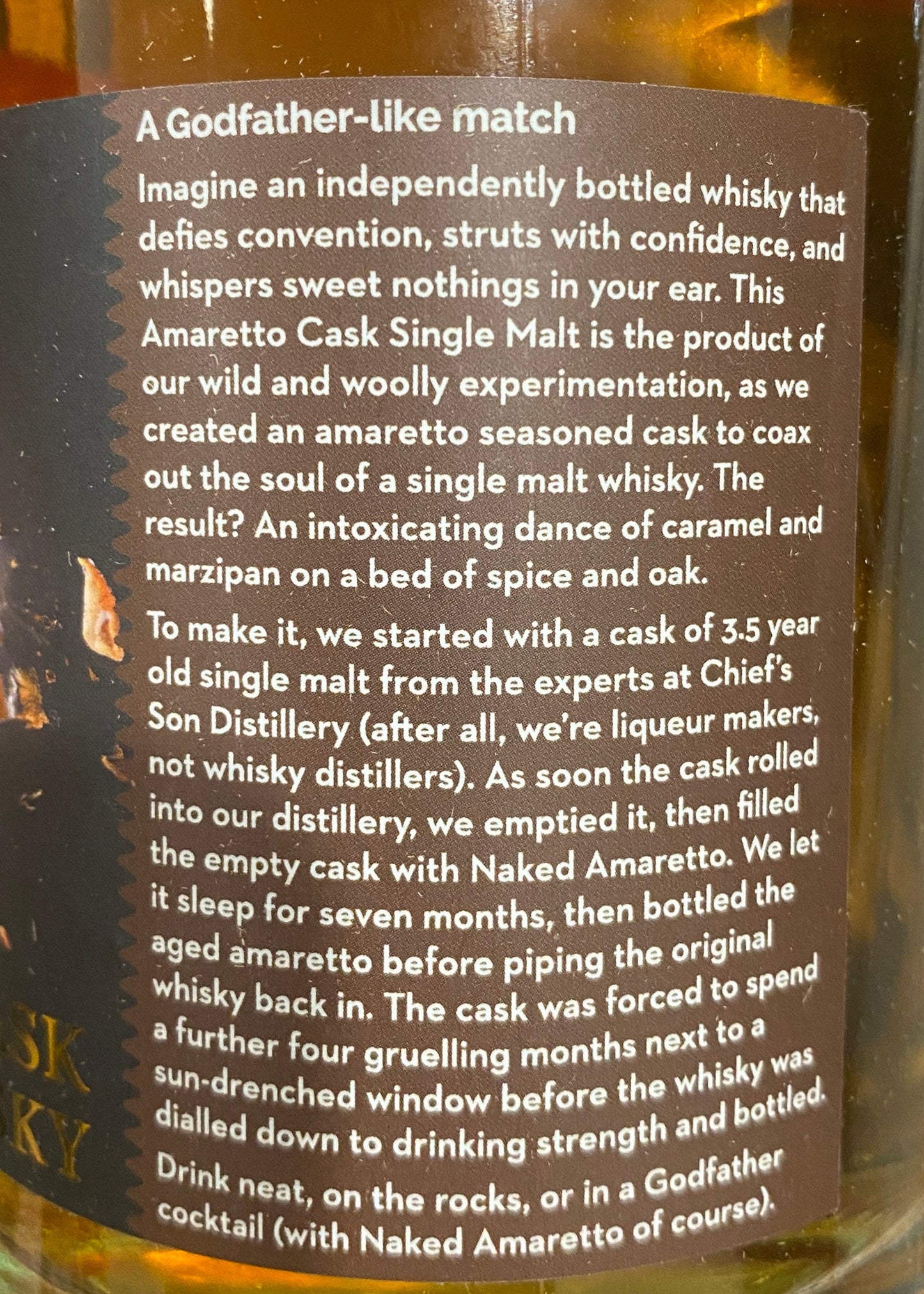 Horny Pony  Chiefs Son Amaretto Cask Finish White Possum 46%ABV 30ml