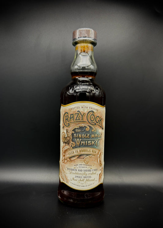 Horny Pony  Crazy Cock 'Rare' Double Oak Indian Single Malt Whisky 42.8%ABV 30ml