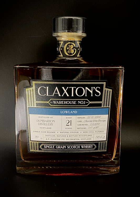 Horny Pony  Dumbarton 21y/o 2000 Claxton's Warehouse No.1 Single Grain Scotch Whisky 58.6