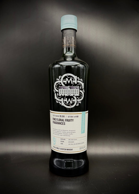Horny Pony  Glen Moray 9y/o SMWS 35.316 'Fine floral fruity fragrances' 1st Fill Ex-Bourbon Barrel 59.6%ABV 30ml