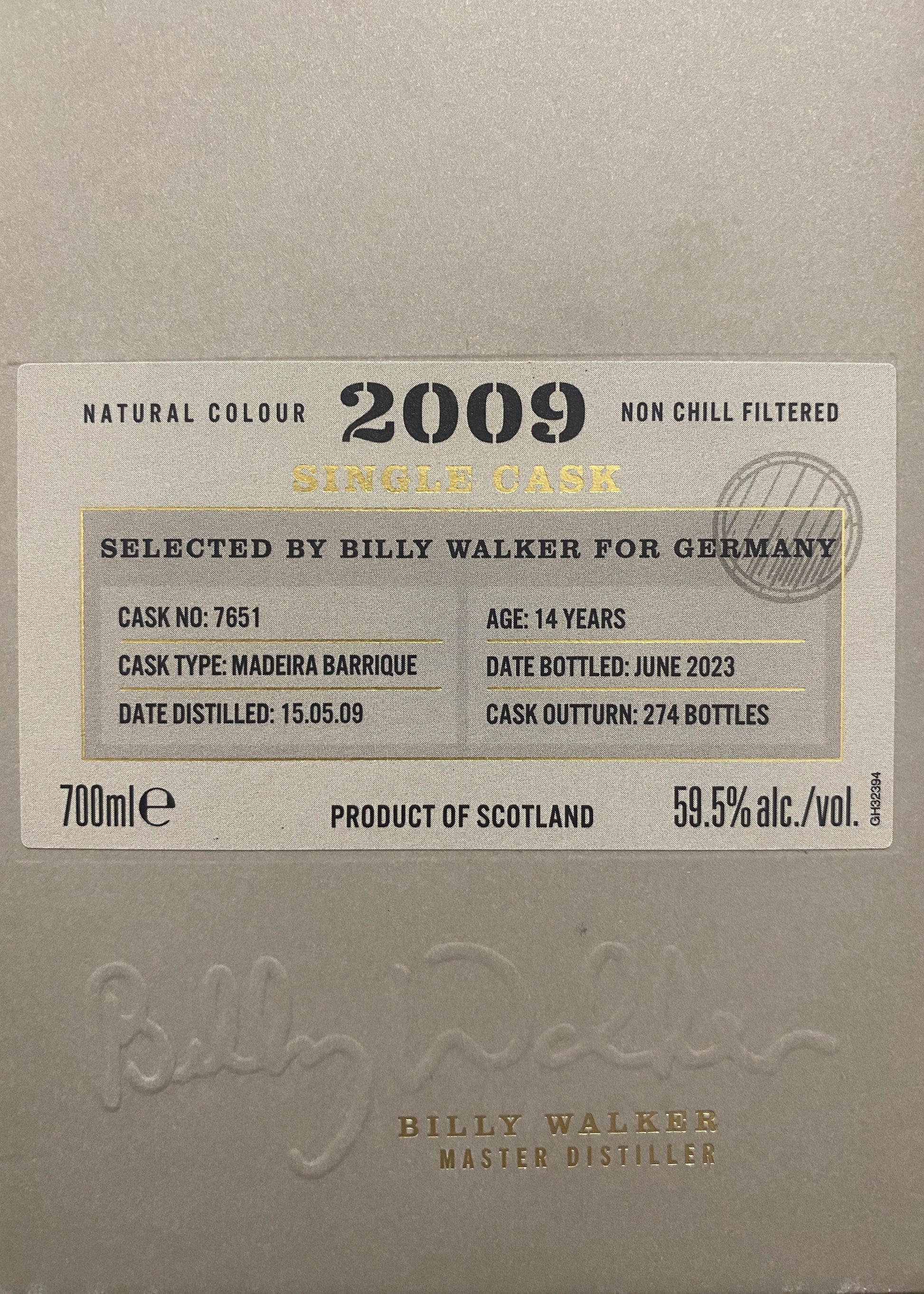 Horny Pony  Glenallachie 14y/o 2009 Madeira Barrique#7651 59.5%ABV 30ml