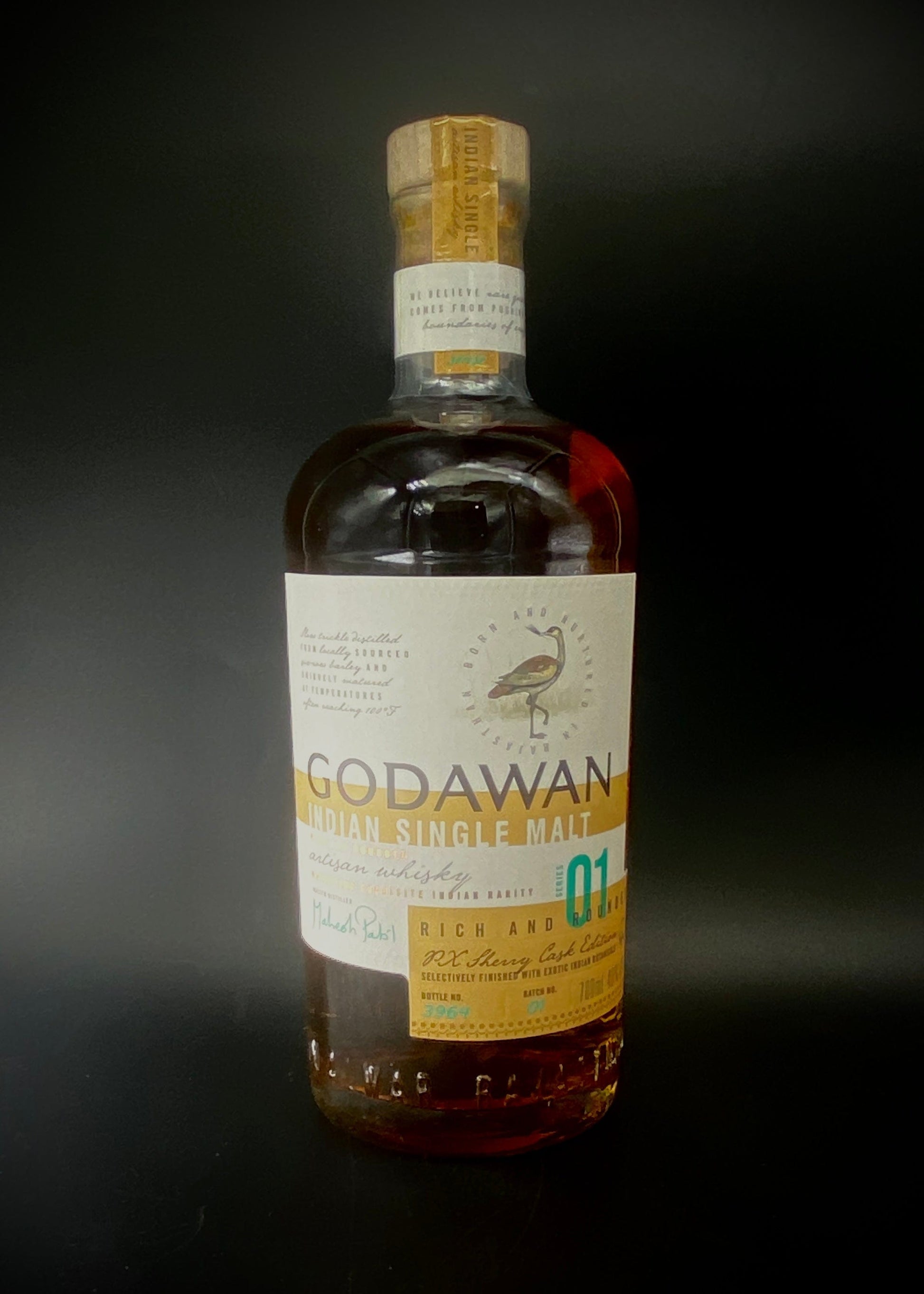 Horny Pony  Godawan 01 PX Sherry Cask Indian Single Malt Whisky 46%ABV 30ML