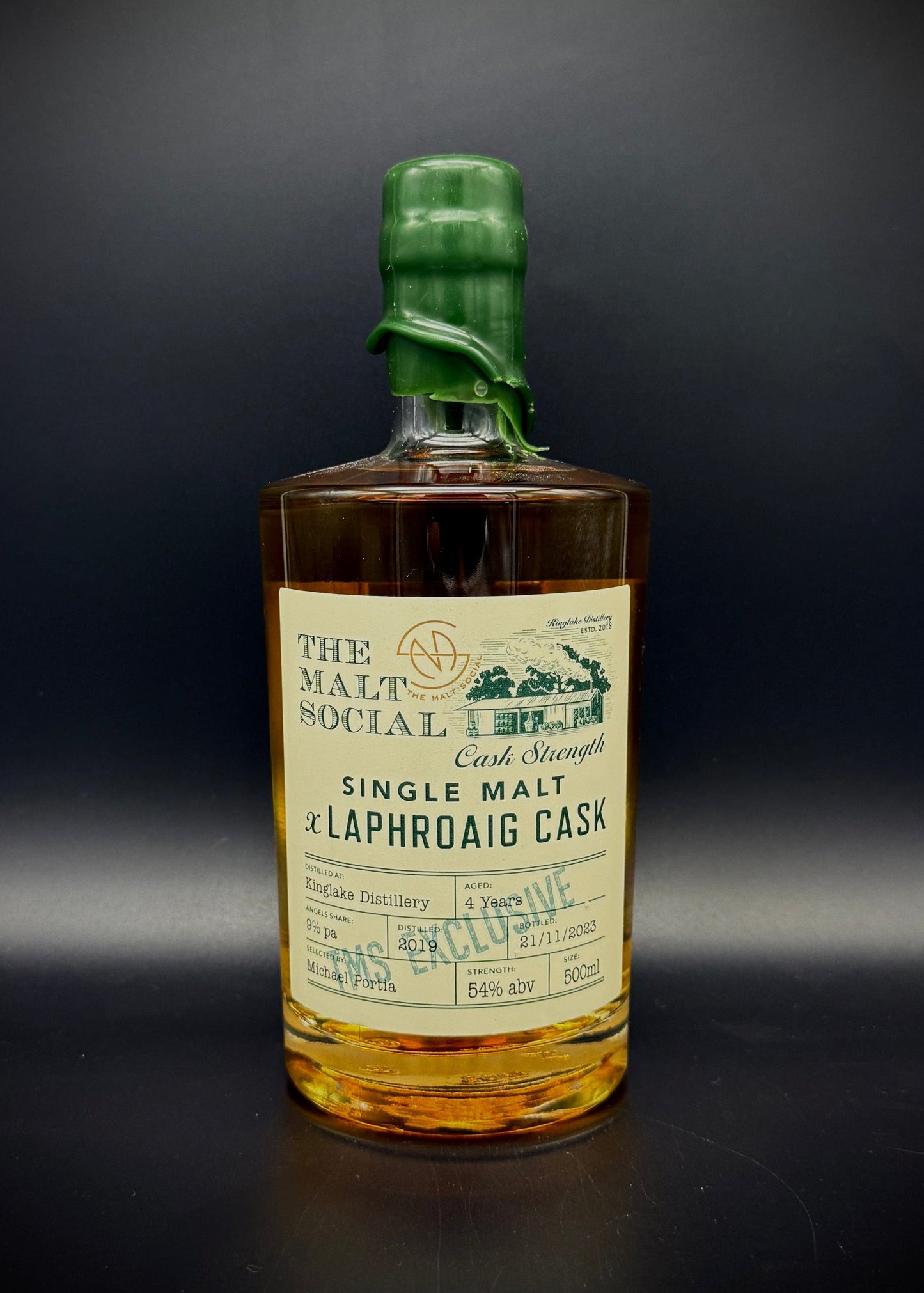 Horny Pony  Kinglake 4y/o ex-Laphroaig Cask The Malt Social 54%ABV 30ml