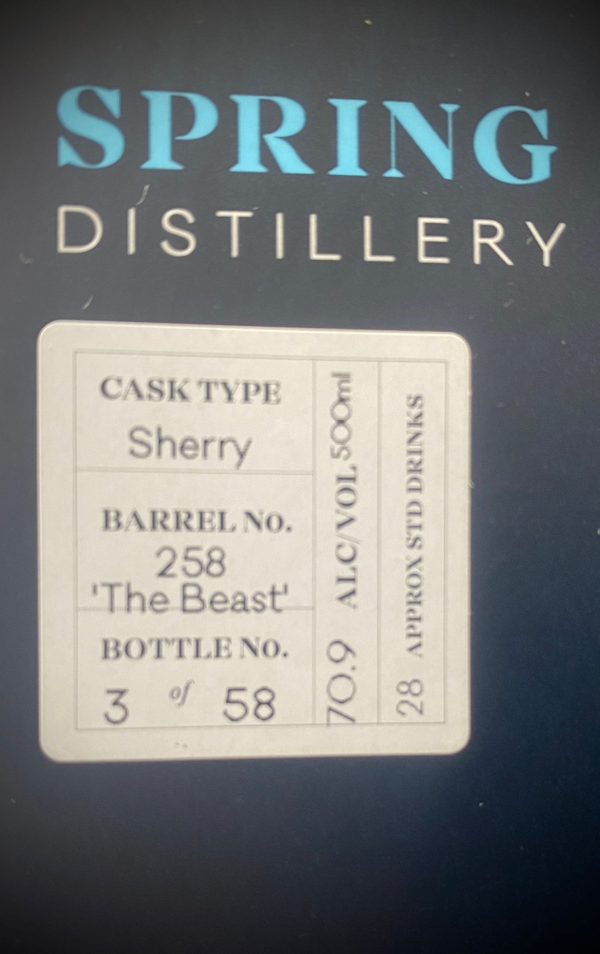 Horny Pony  Spring Bay ‘The Beast’ 70.9%ABV 15ml/30ml