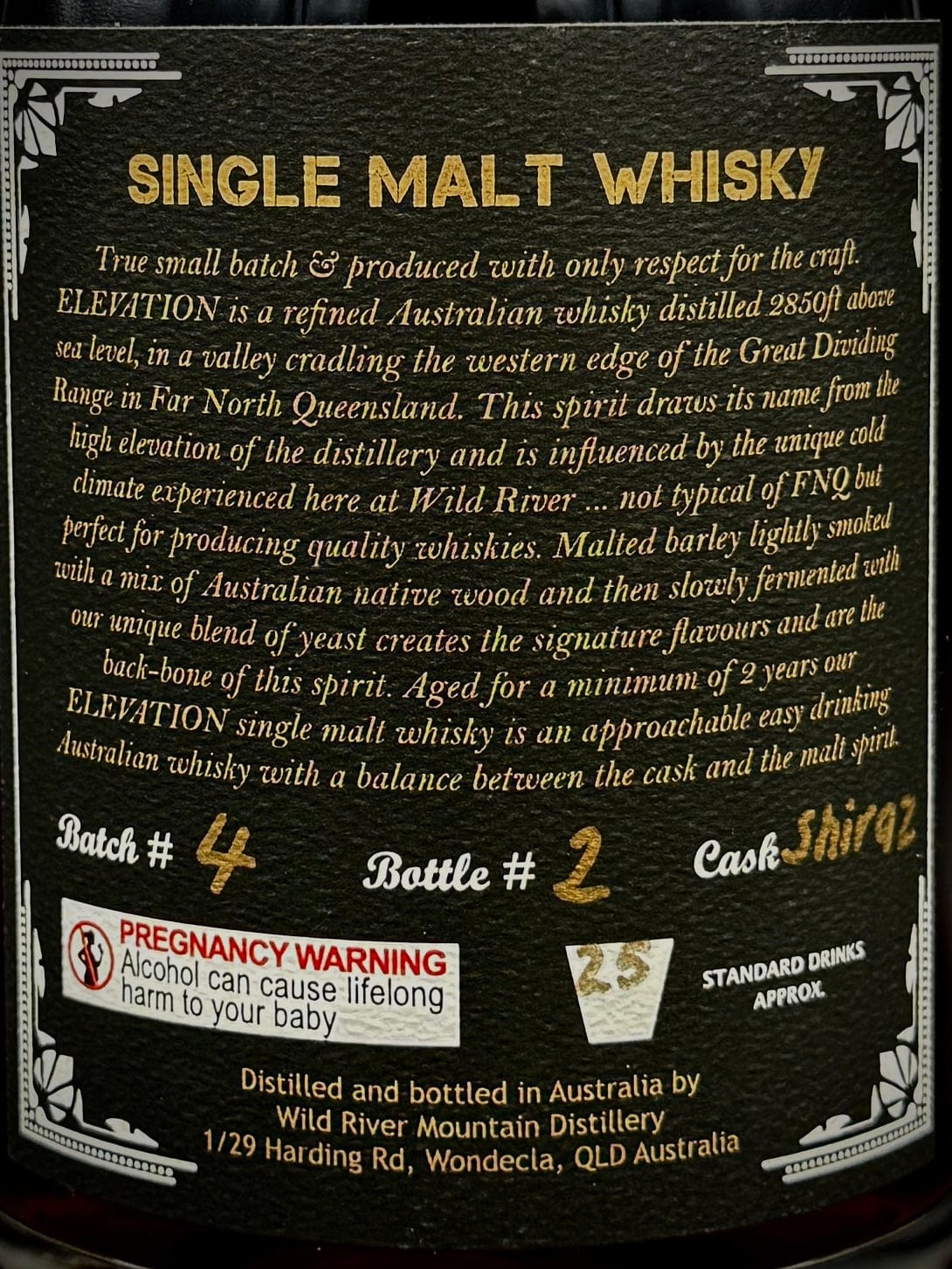 Horny Pony Wild River Elevation Batch 4 Native Wood Smoked Shiraz Cask Single Malt 45%ABV 30ml (Copy)