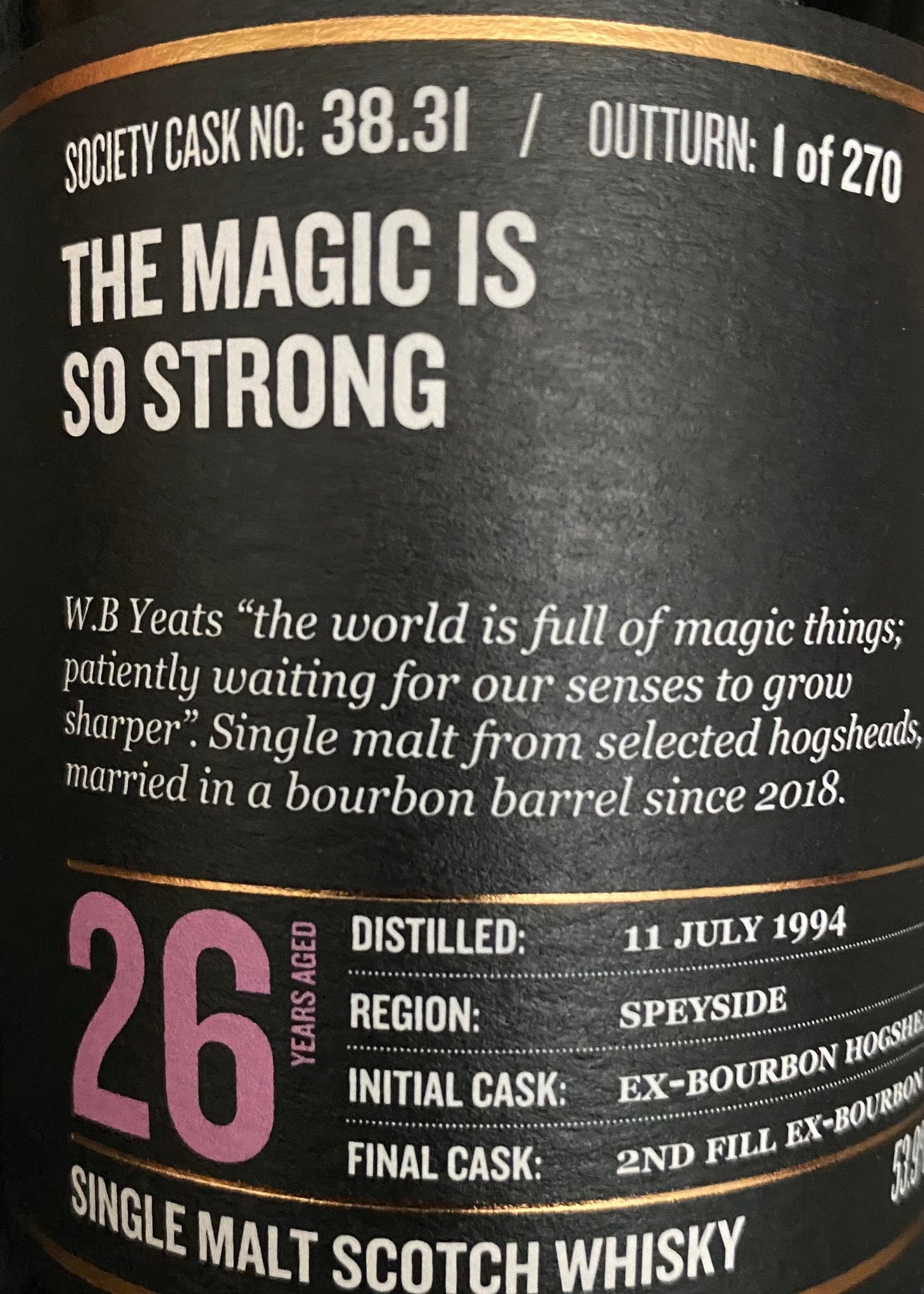 Horny Pony  Caperdonich 26y/o SMWS 38.31 'The Magic is so Strong' - 53.9% ABV - 30ml