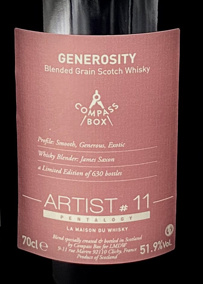 Horny Pony  Compass Box LMDW Artist #11 Pentalogy Wonder Blended Malt 52.4%abv 30ml