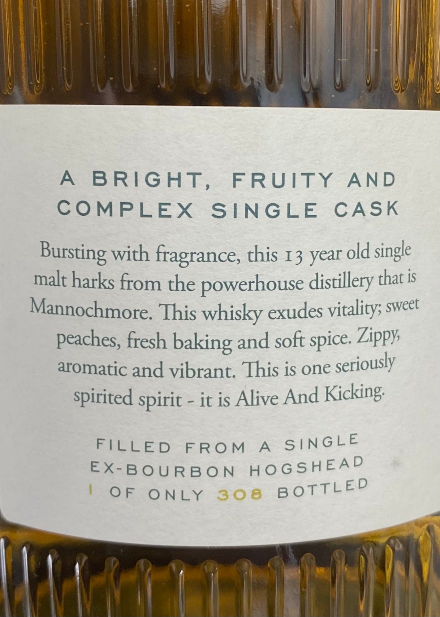 Horny Pony  Mannochmore 13y/o 'Alive and Kicking' 54.5%abv 30ml