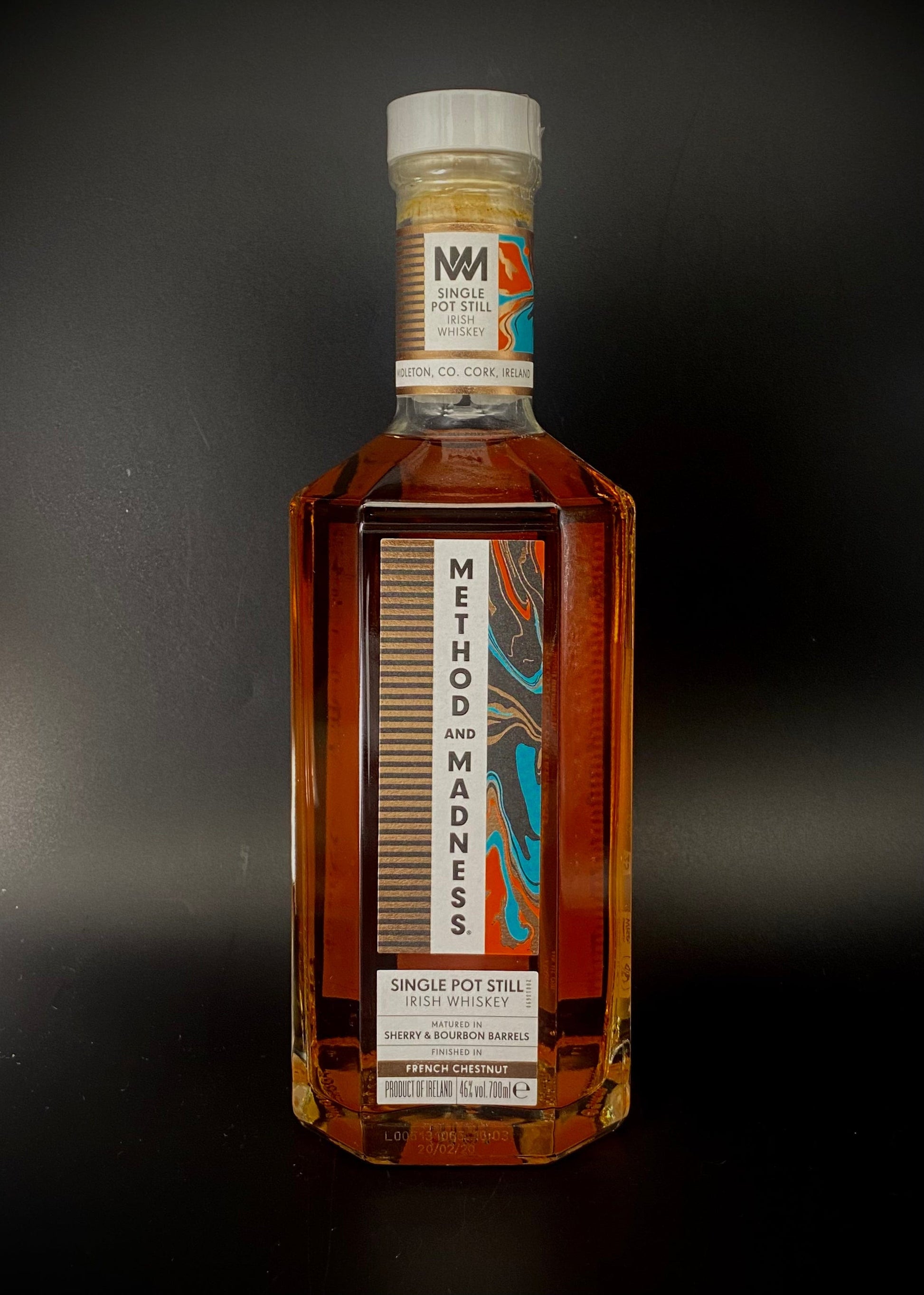Horny Pony  Method & Madness French Chestnut Cask Finish Single Pot Still Irish Whiskey 46%ABV 30ml