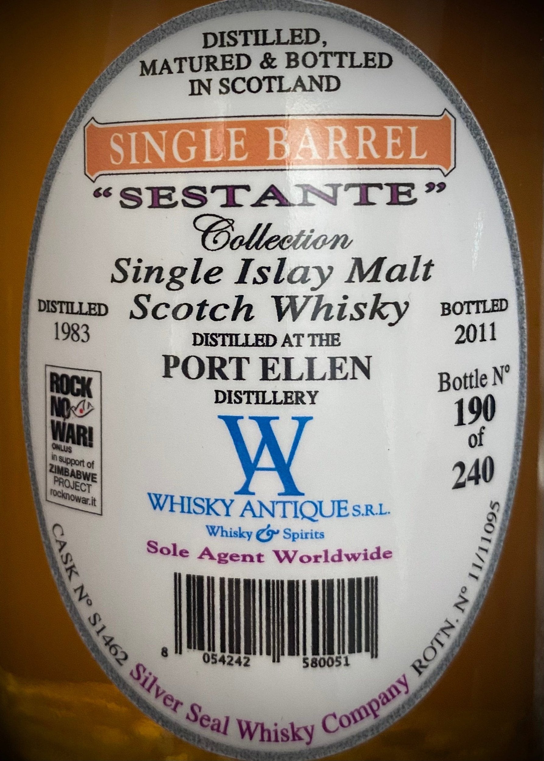 Horny Pony  Port Ellen 1983 28y/o Silver Seal 55.5%ABV 15ml / 30ml