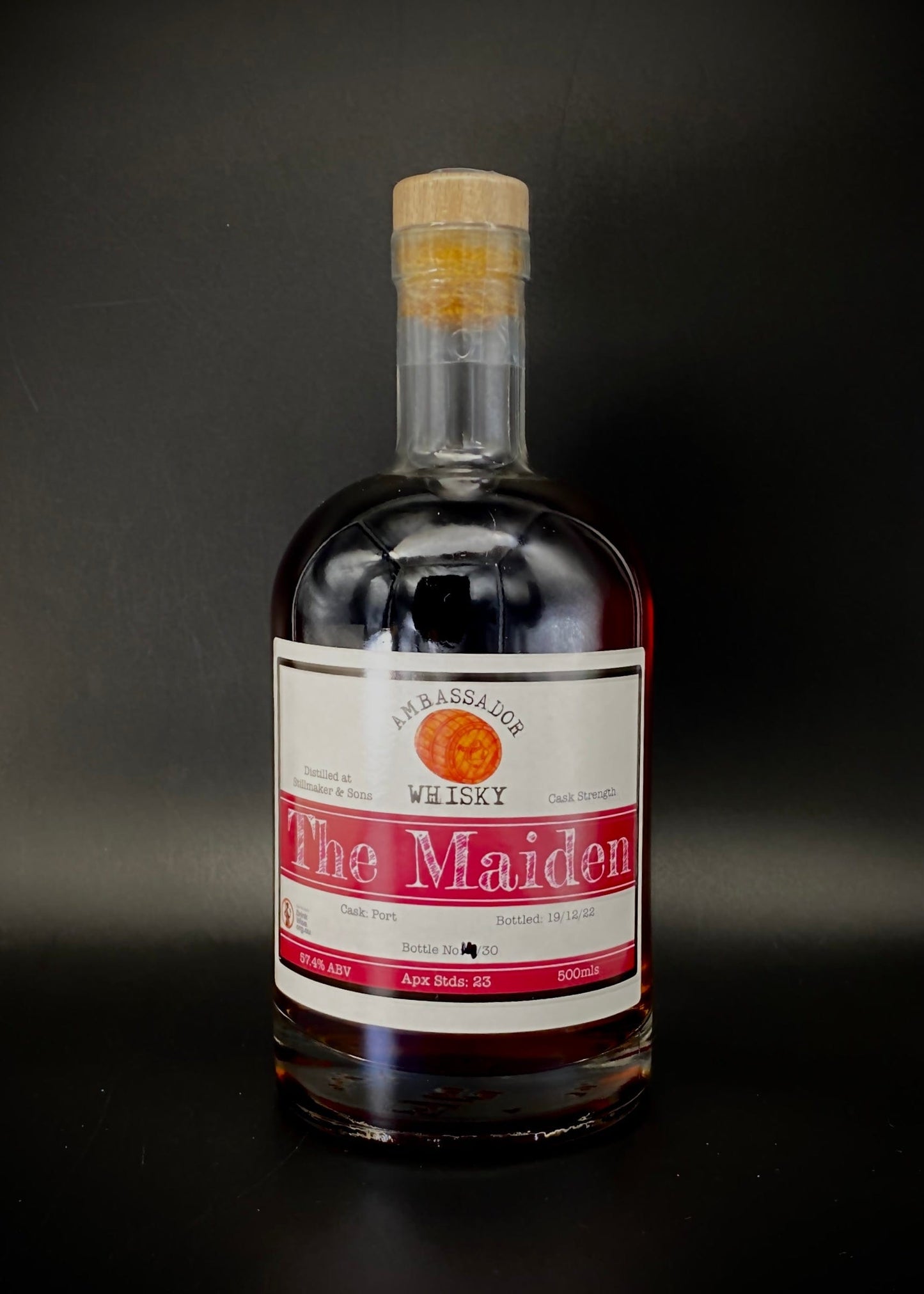 Horny Pony  Stillmaker & Sons 'The Maiden' Ambassador Whisky 57.4%ABV 30ml